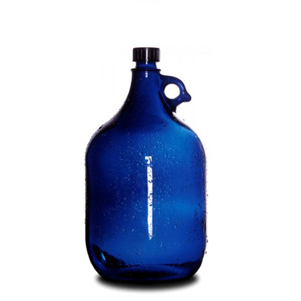 Wasserflasche 2 Liter aus Blauglas mit Schraubdeckel